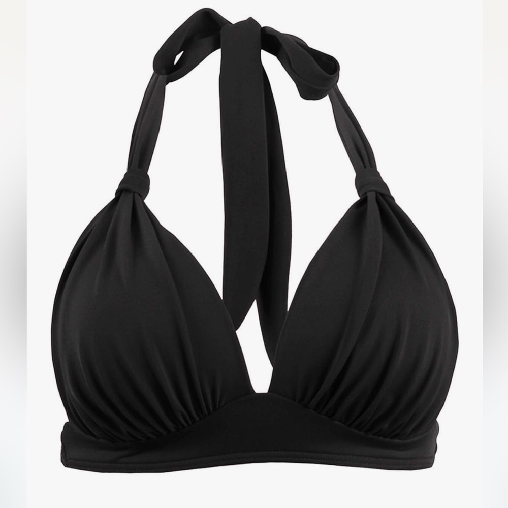 Women’s Retro 50’s Halter Molded Soft Pads Vintage-Inspired Bikini Swimsuit Top